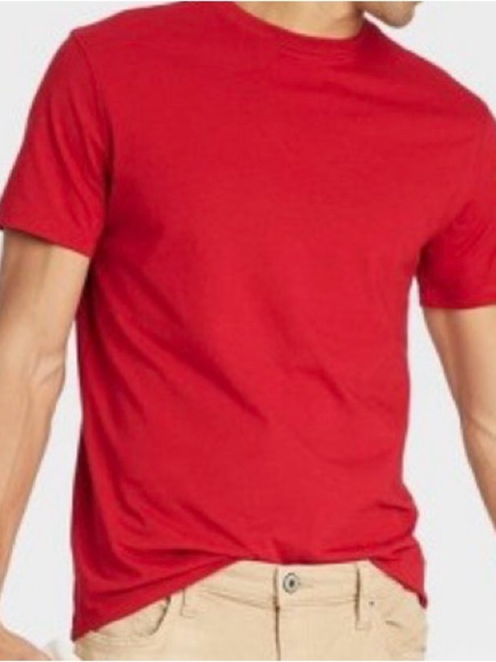 Goodfellow & Co Men's Red Crew Neck Short Sleeve Tee